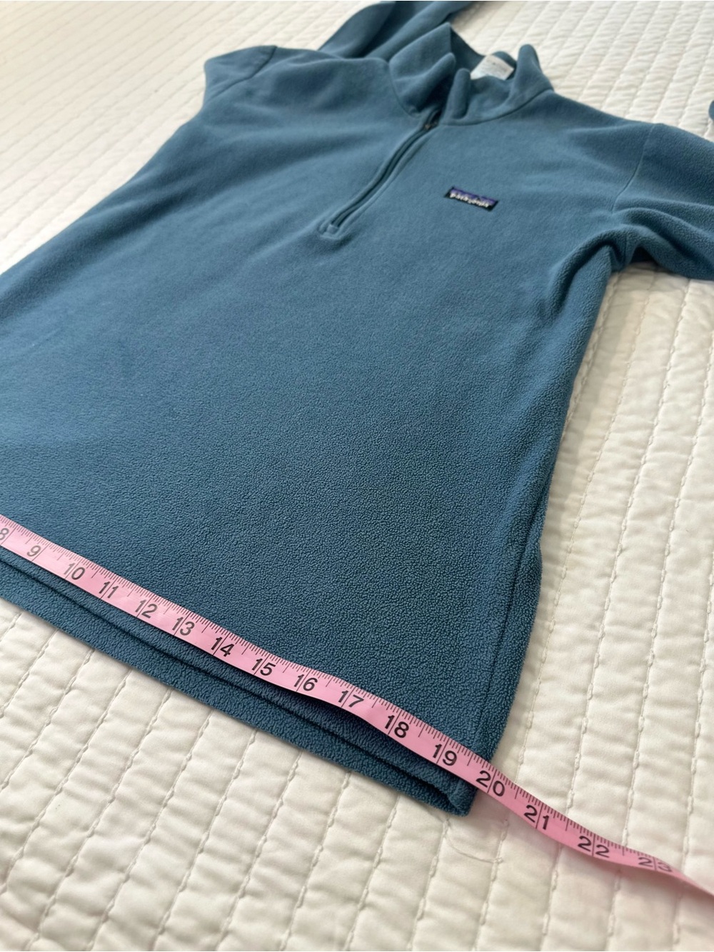 Patagonia Men’s Micro D 1/4 Zip Teal Blue Fleece Winter Pullover Sweater Size S - Picture 5 of 14